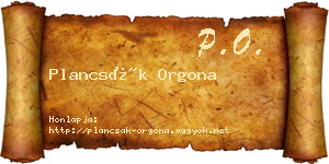 Plancsák Orgona névjegykártya